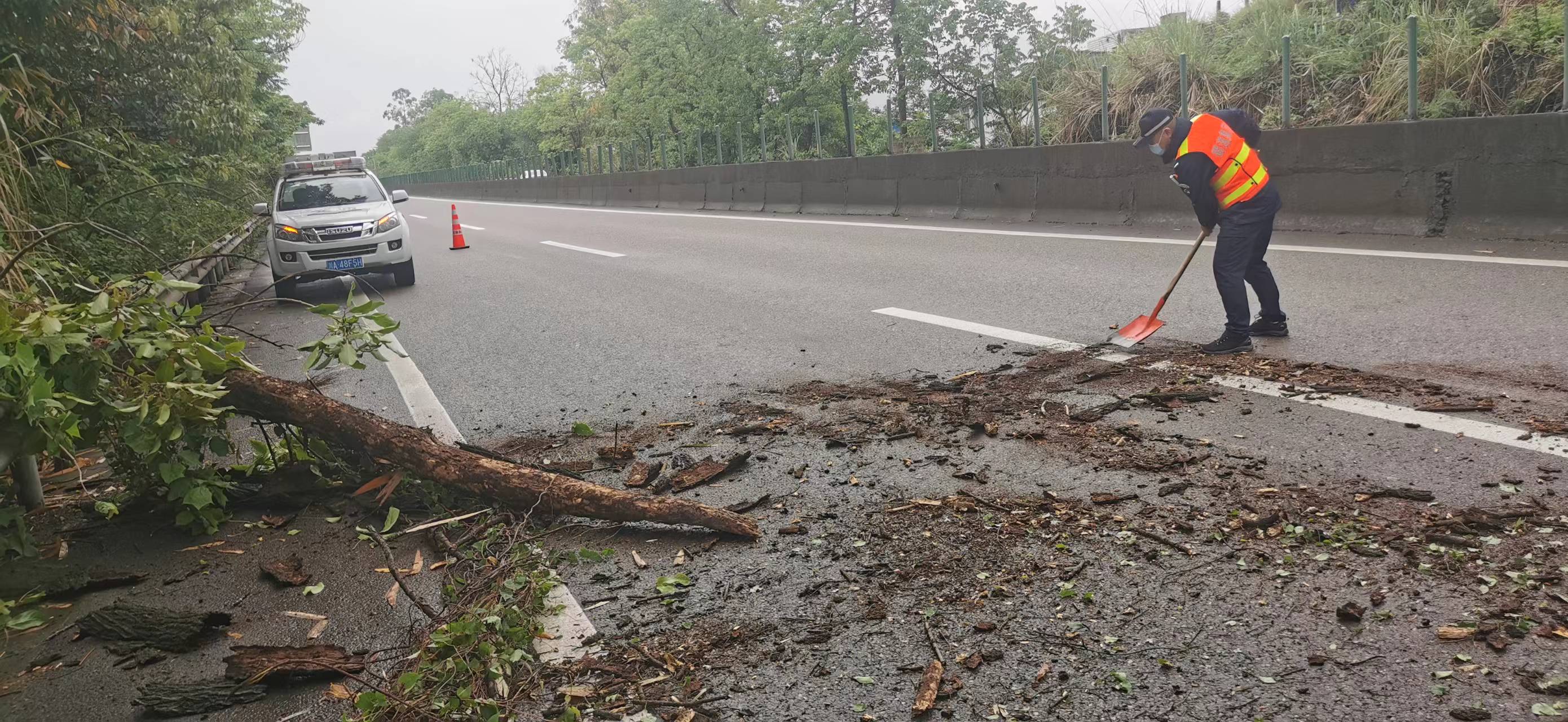 内江管理处及时处置道路安全隐患