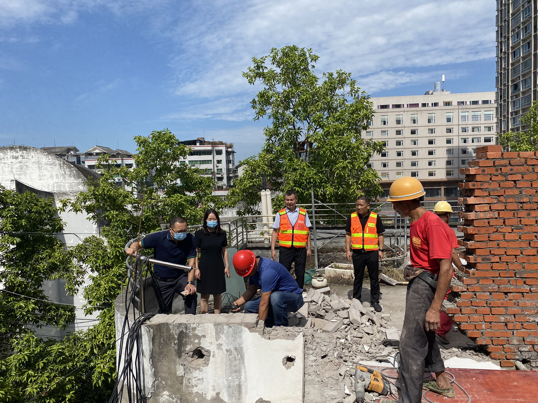 9.6+资阳管理处开展资中生活区碉楼整改工程复工检查+孙沛